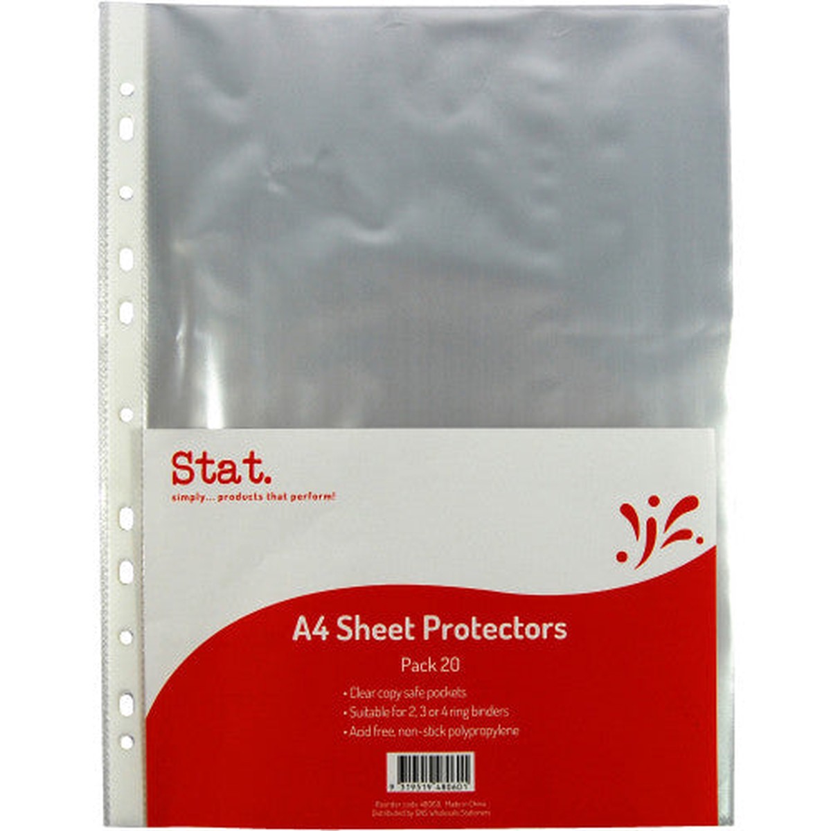 Stat A4 Sheet Protectors 35 Micron Clear Pack 20