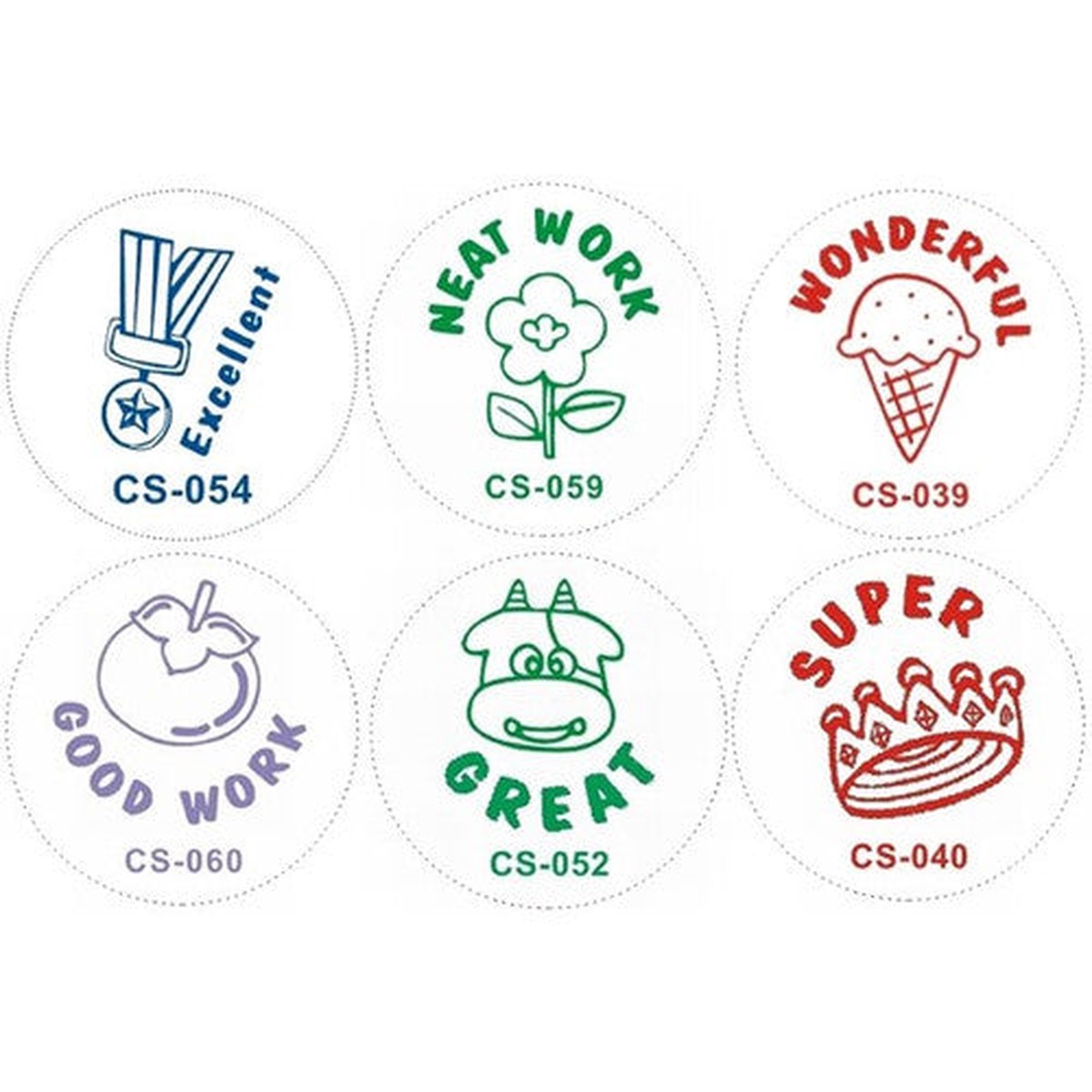 Deskmate Pre-Inked Merit Stamps 3 Pack Assorted Praise