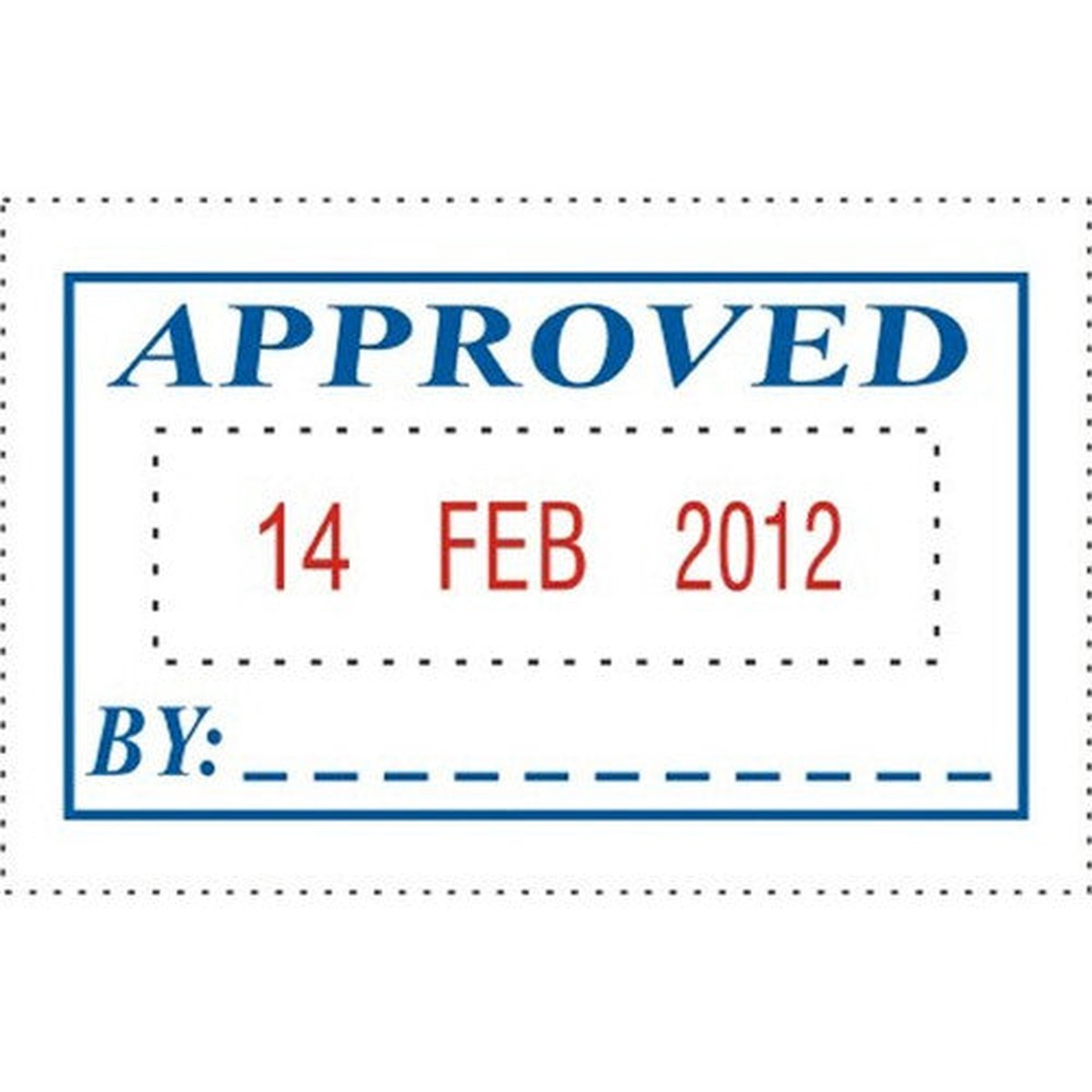 Deskmate Self-Inking Stamp Approved and Date Blue Red