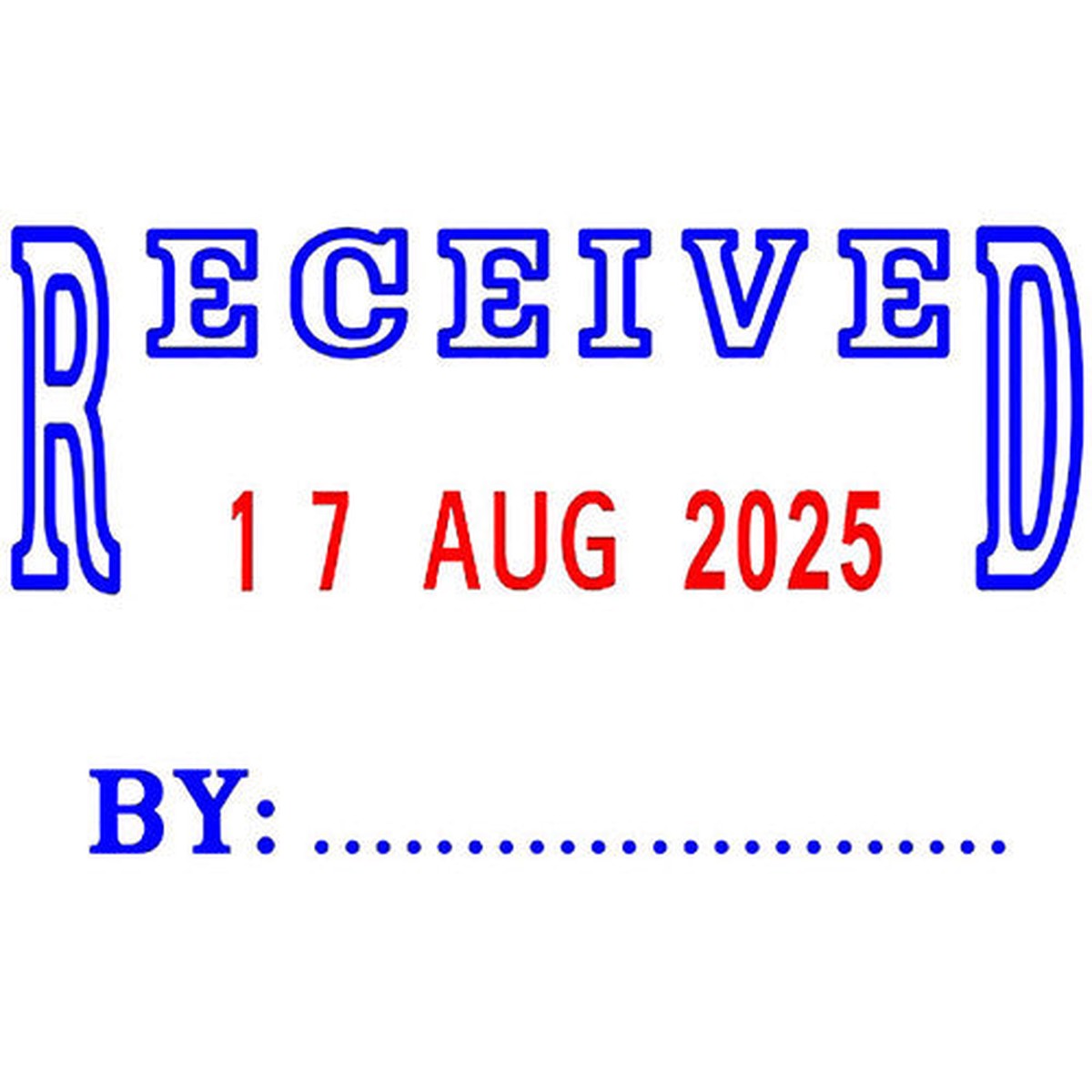 Deskmate Self-Inking Stamp Received and Date Blue Red