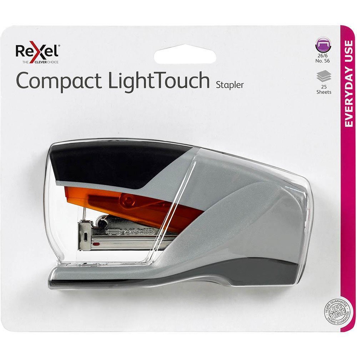 Rexel Compact Light Touch Stapler Grey