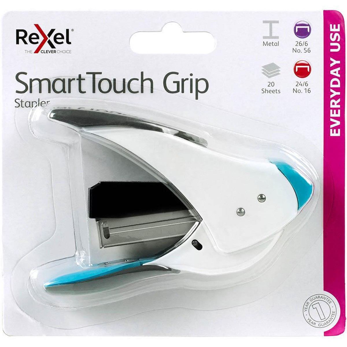 Rexel Smarttouch Grip Stapler Blue