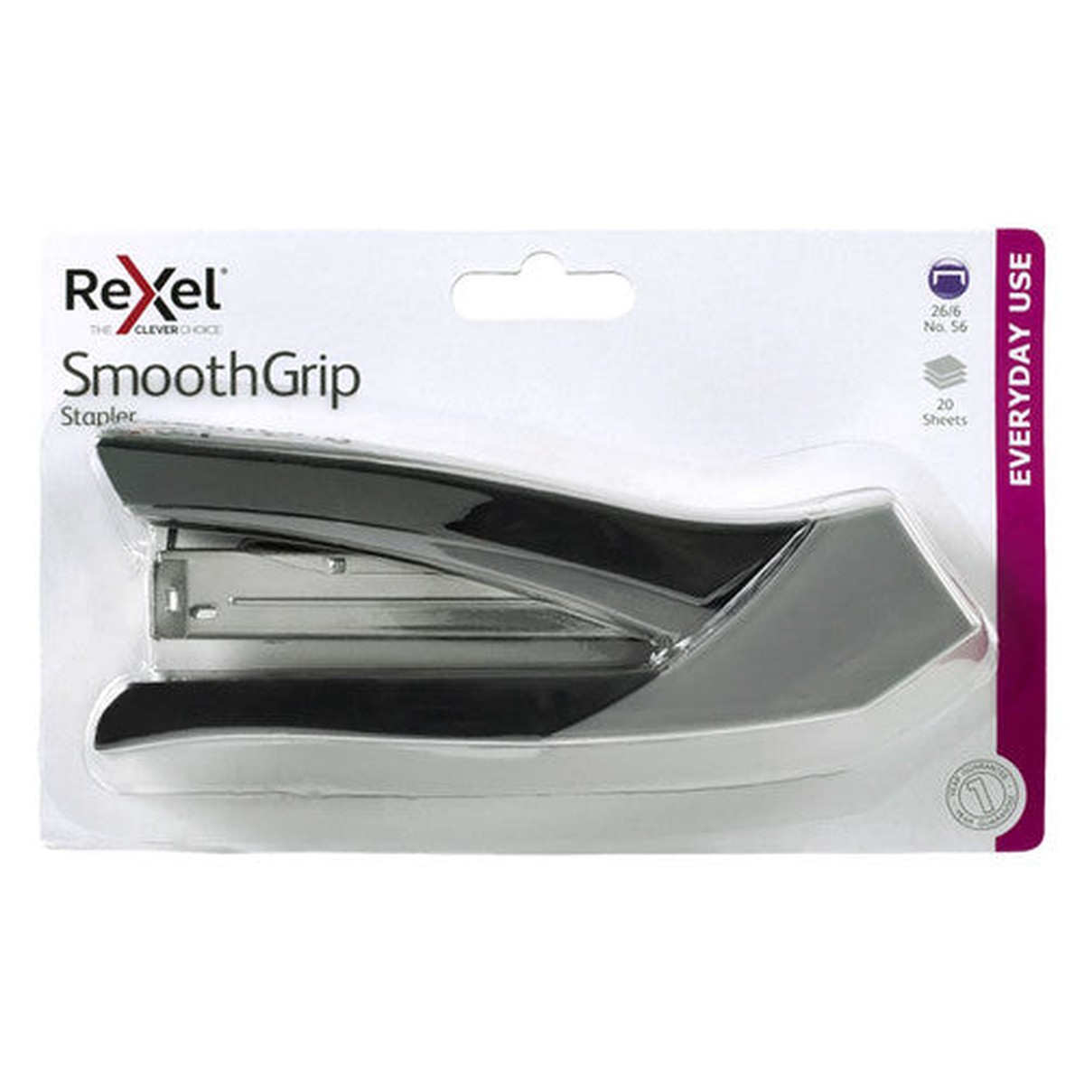 Rexel Smoothgrip Full Strip Stapler Black Grey