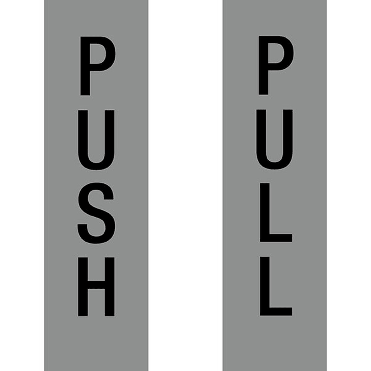 2 Pack Apli Pull Push Self Adhesive Sign Silver Sticker Decal