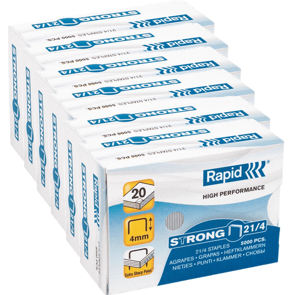 6 Boxes Rapid Strong Staples 21/4 Box 5000