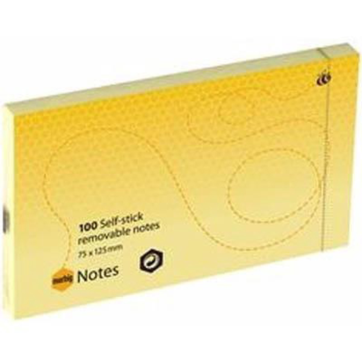 Marbig Repositional Notes 100 Sheet 75 X 125Mm Yellow Pack 12
