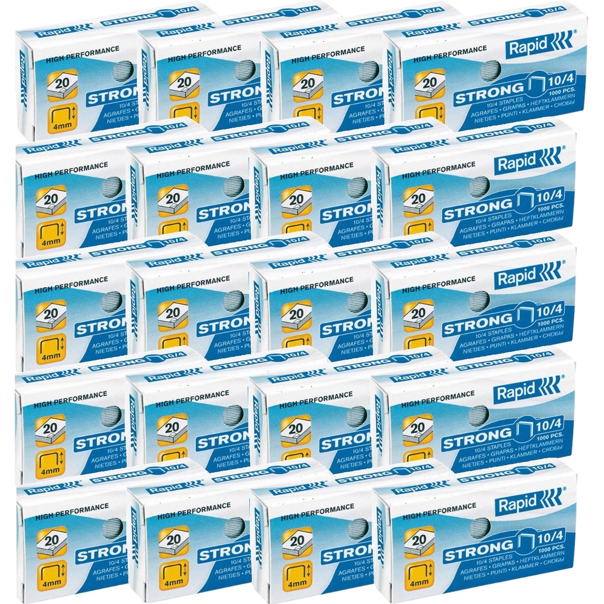 Rapid Strong Staples 10/4 Box 1000 Pack 20
