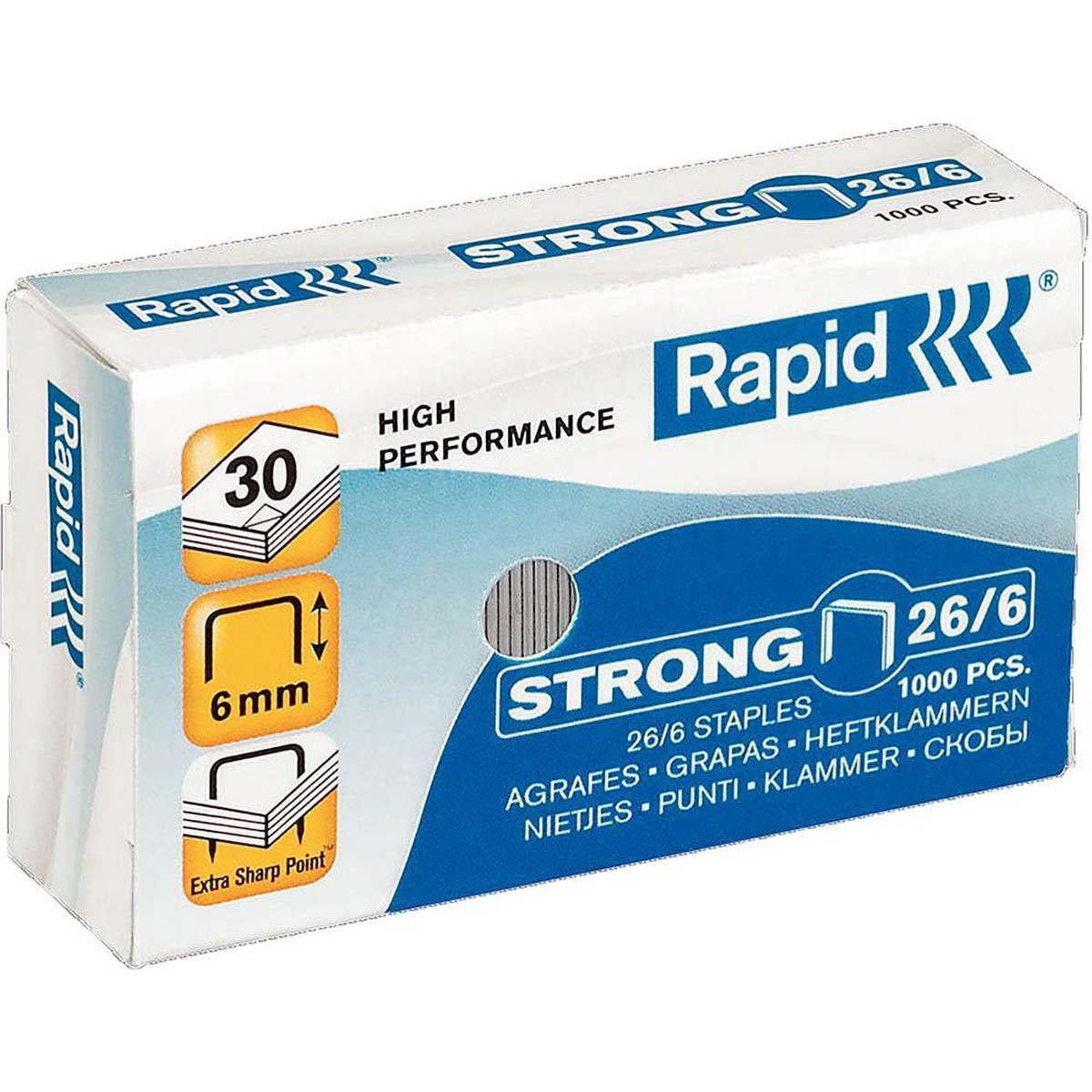 Rapid Strong Staples 26/6 Box 1000