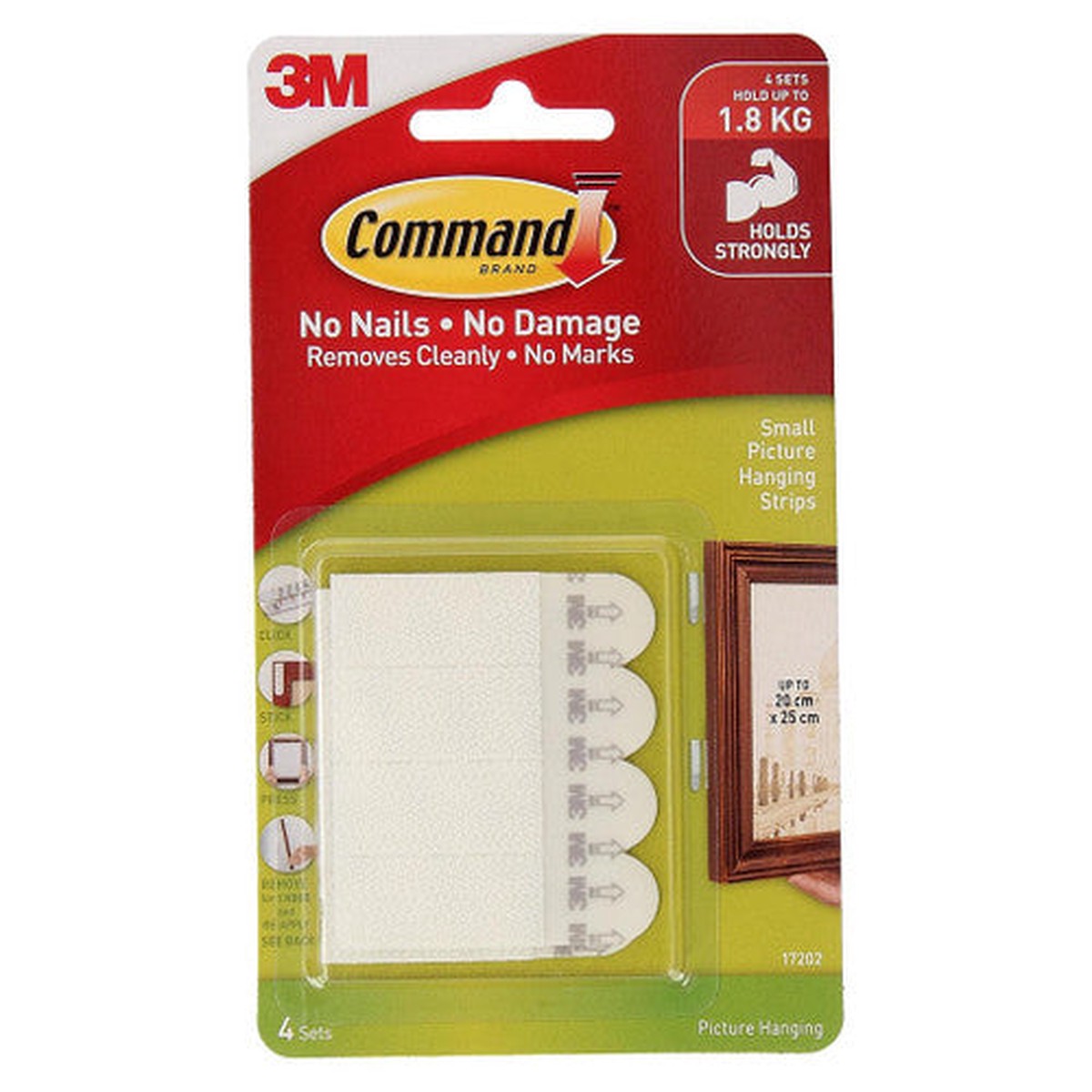Command Picture Hanging Strips Small White 4 Pack
