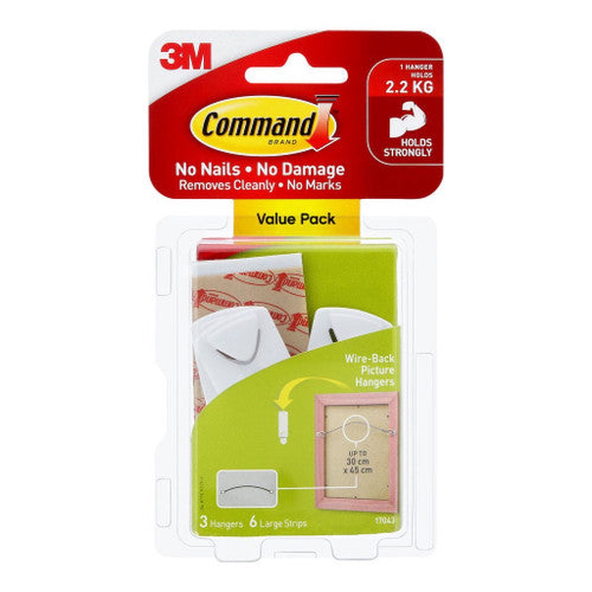 Command Wire-Back Picture Hangers Large White 3 Pack