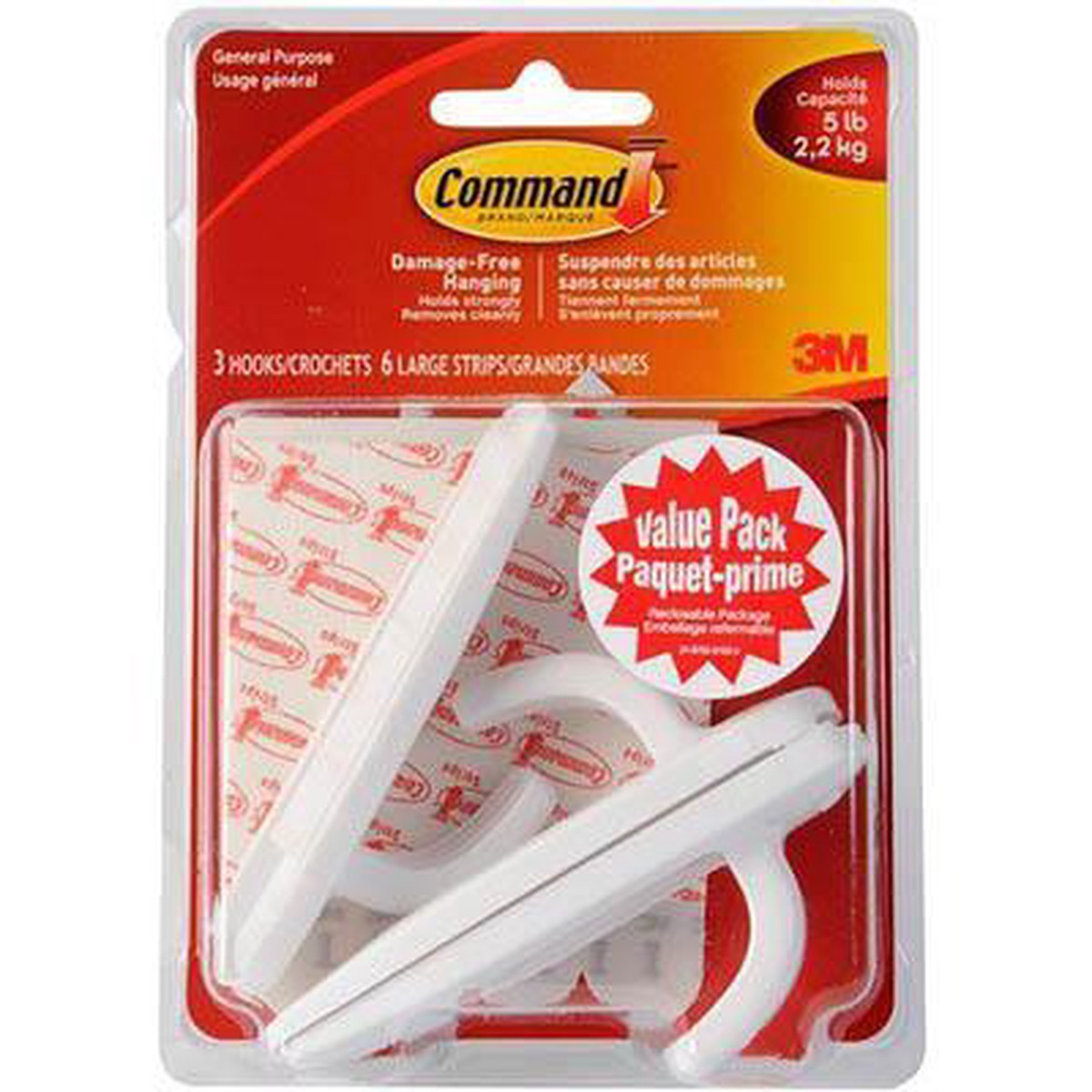 Command Adhesive Hooks And Clips Large Value Pack