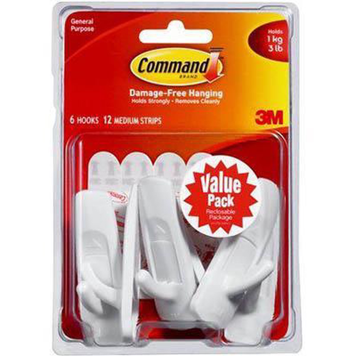 Command Adhesive Hooks Medium Value Pack