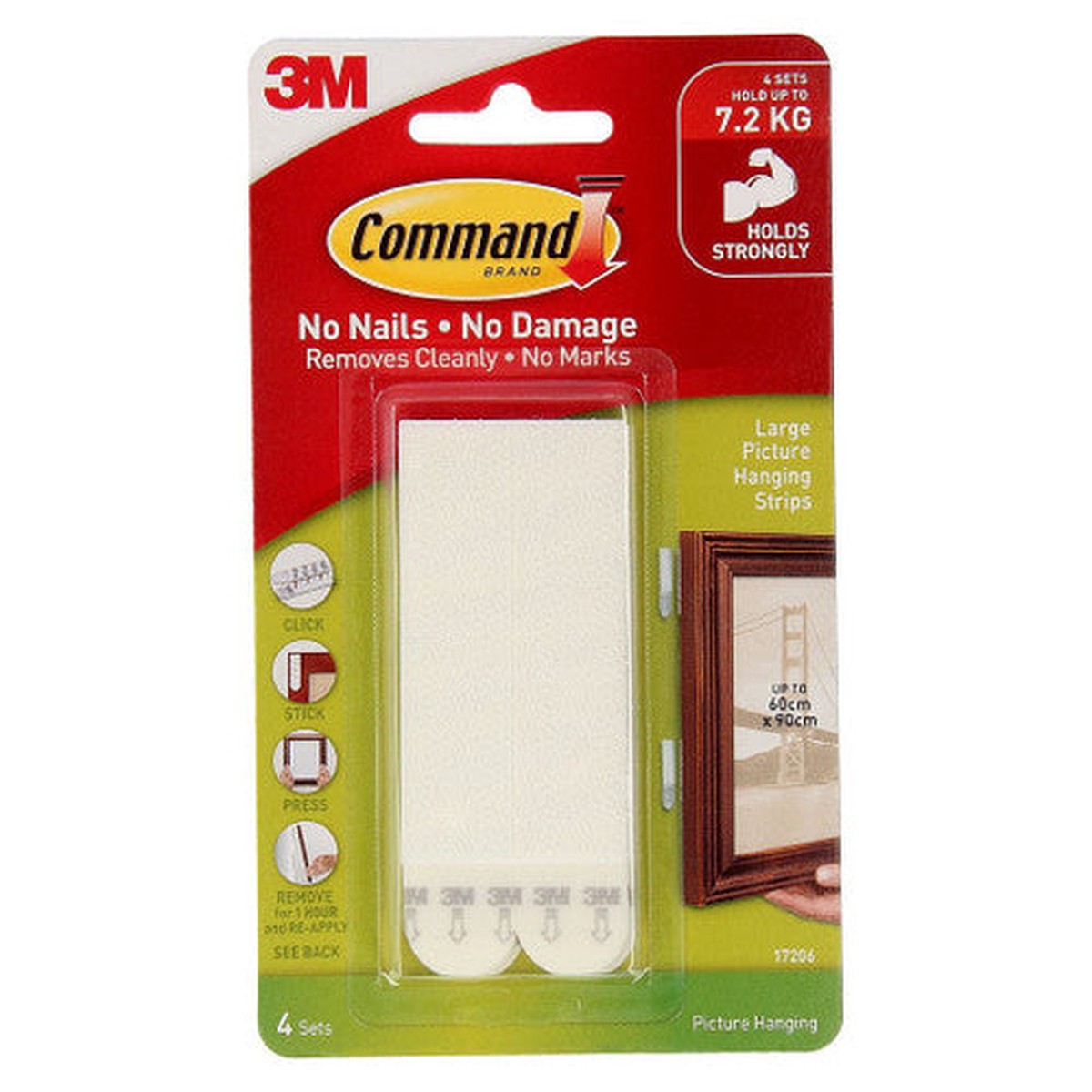 Command Picture Hanging Strips Large White 4 Pack