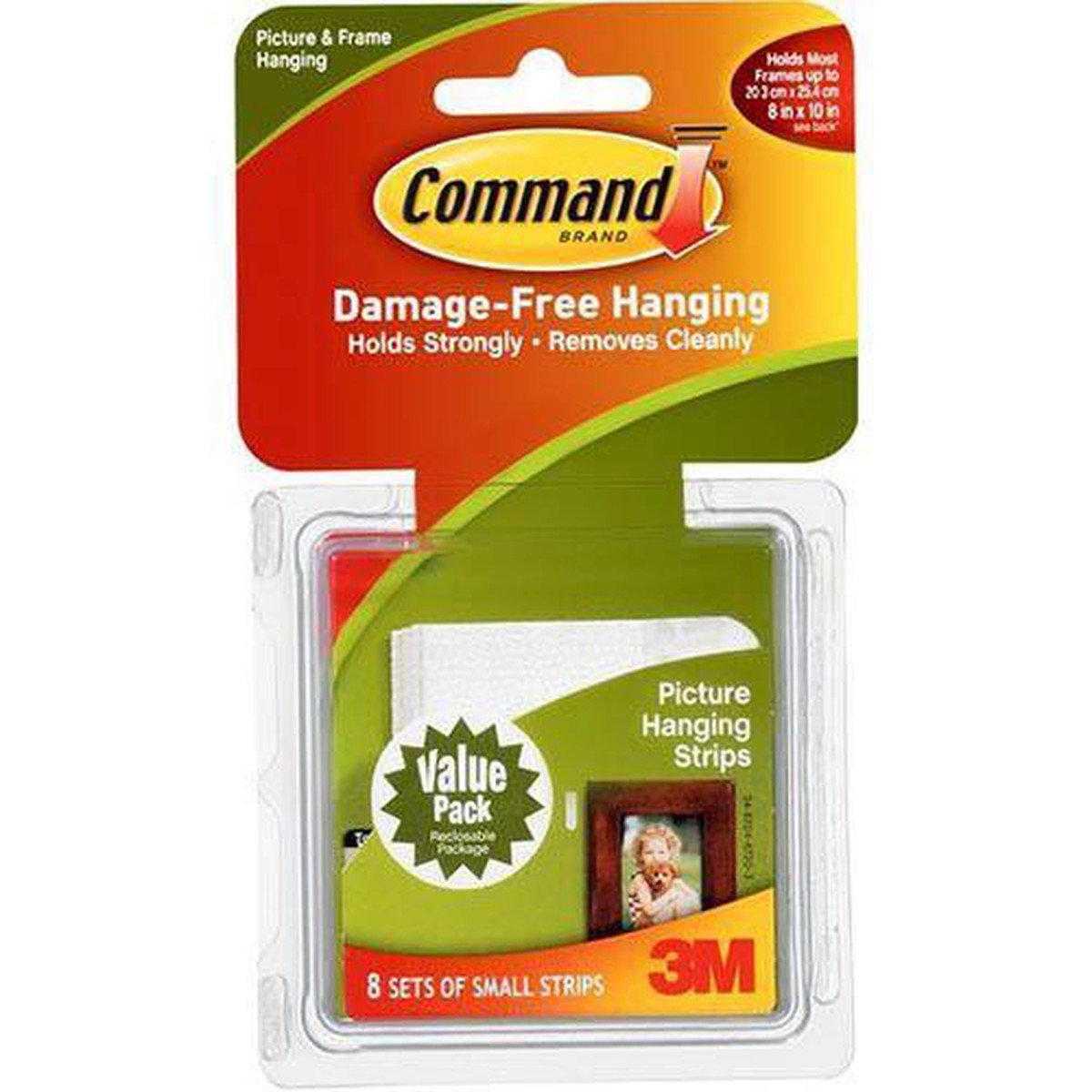 Command Picture Hanging Strips Small White Value Pack 8 Pairs