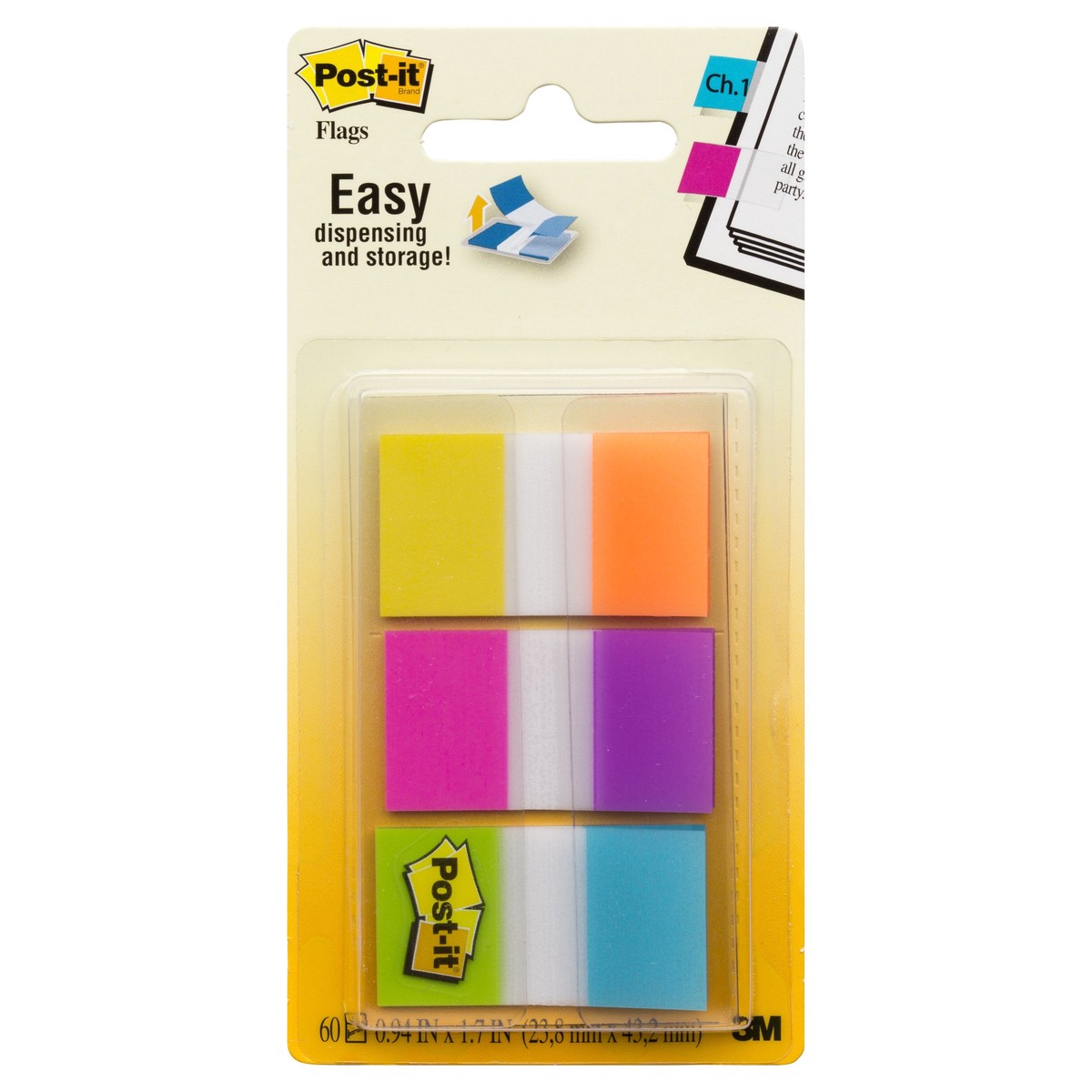 Post-it Flags Bright Assorted 25 x 43mm 680-EG-ALT