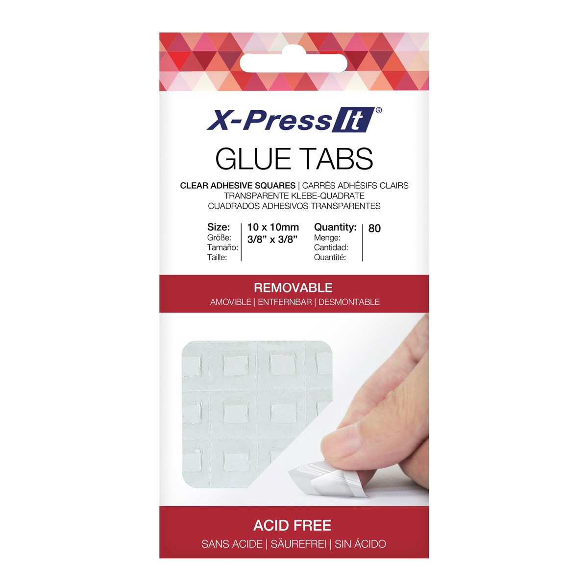 X-Press It Glue Tabs 10x10mm 80pcs Removable