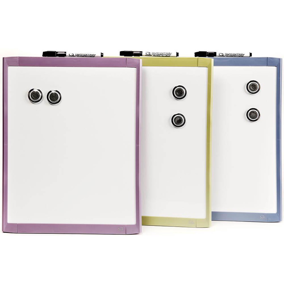 Quartet Basics Whiteboard 280x360mm Assorted Frame 4 Pack