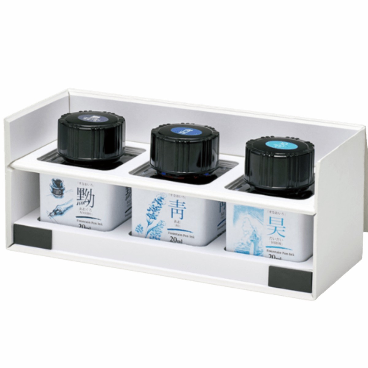 Taccia Mini Ink Bottle Set – Sunao-Iro – Basic Blue – 20ml